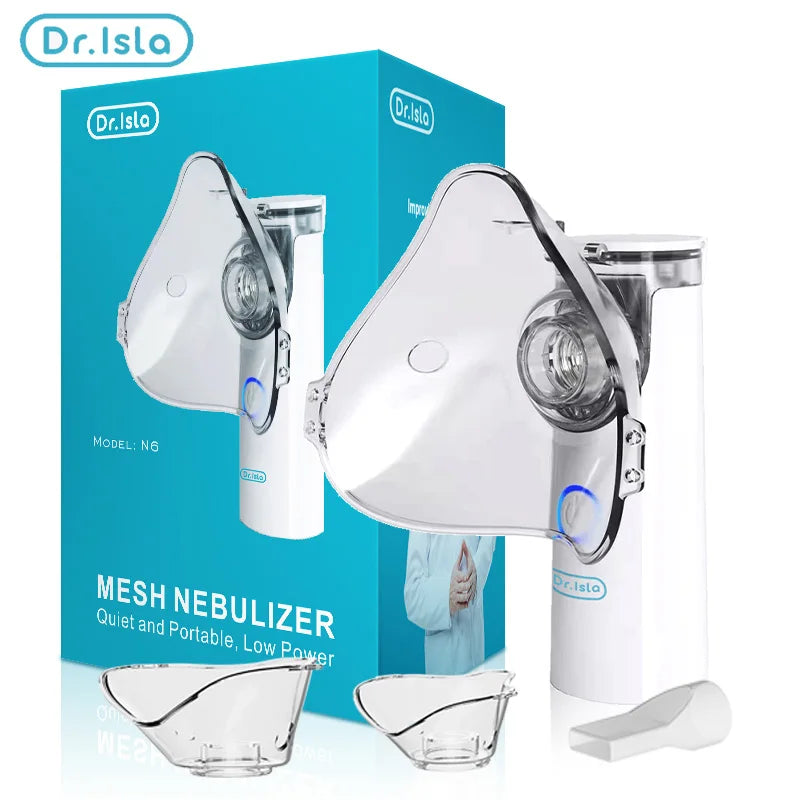 Dr. Isla Medical Portable Mini Nebulizer - Silent Handheld Ultrasonic Inhaler - Medical-Grade Atomizer for Adults, Kids, and Babies - Ideal for Cough, Asthma, and Respiratory Relief