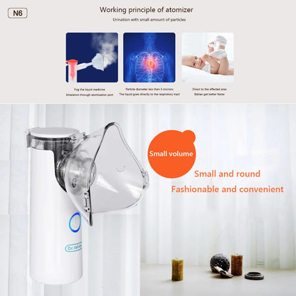 Dr. Isla Medical Portable Mini Nebulizer - Silent Handheld Ultrasonic Inhaler - Medical-Grade Atomizer for Adults, Kids, and Babies - Ideal for Cough, Asthma, and Respiratory Relief